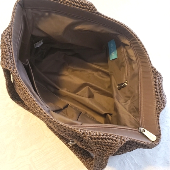 The Sak Crochet Shoulder/Hand Bag Dark Taupe Color - Picture 11 of 16